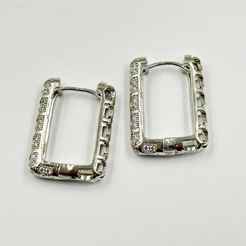 Крупные готовые серьги цвет серебро длина 20*26мм